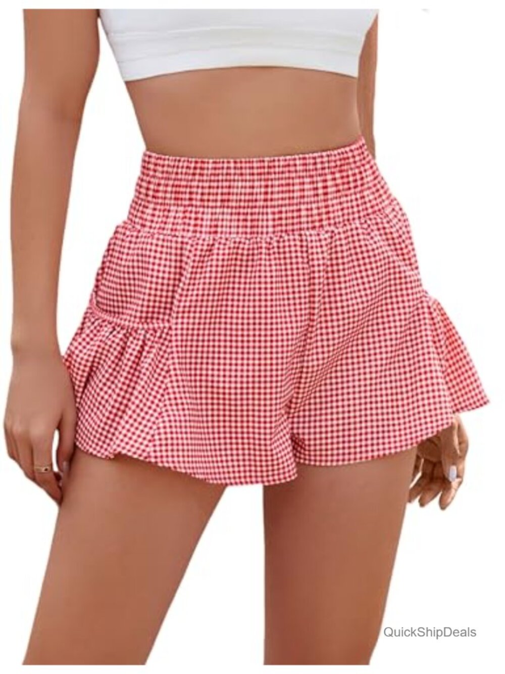 BMJL Womens Athletic Running Shorts 2.5 Inch High Waisted Flowy Ruffle Shorts